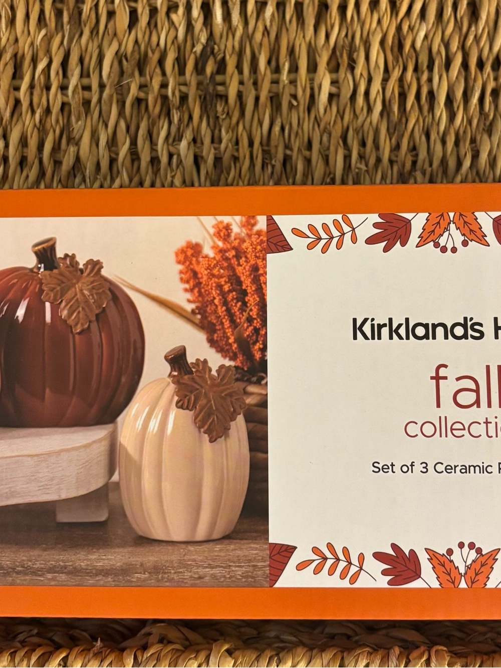 Kirkland Signature Fall Ceramic Pumpkin Decor Set - Brown, Orange, & Cream